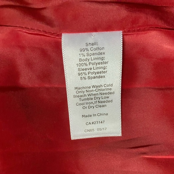 TALBOTS Women’s Classic Modest Navy Compact Military Twill Cotton Jacket Size 2 - Picture 12 of 12